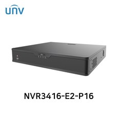 유니뷰 NVR3416-E2-P16 최대 12MP IP네트워크 16채널 NVR 녹화기 POE 고해상도지원, 저장장치(HDD) 미포함, 1개 - 16채널nvr