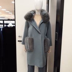 블루페페 해운대 nc 60% 폭스 퍼 탈부착 롱코트 p194msg908bk