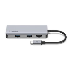 벨킨 5in1 USB C타입 멀티 허브 AVC007bt 아이패드 M2 맥북 프로 13 맥북에어 노트북 호환, 실버그레이(AVC007btSGY)