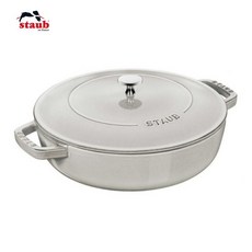  스타우브 staub 28cm 전골 수프 냄비 주물냄비 에나멜코팅 양수냄비 꼬꼬데 트러플 화이트 1개  상품 이미지