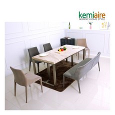 [케미에르] 비즐 샤르데니아 천연대리석 6인식탁SET KRS-903B, 모델:의자형[베이지]