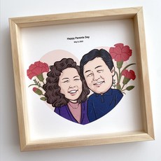 팝아트 초상화 캐리커쳐 액자 어버이날 스승의날 카네이션 일러스트 (선생님 부모님)