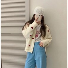 가디건 하트포인트 하트가디건 겨울가디건 여자코디 여자겨울코디 여자집업 여자니트집업 집업 라운드넥