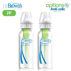 닥터브라운 내로우넥 옵션스 플러스 PP젖병 120ml / 250ml, 1단계, 250ml(2P), 2개