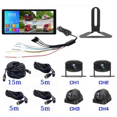 10 36 인치 블랙박스 4채널 어 최신형 차량 DVR 시스템 1080P 나이트 비전 AHD 백업 카메라 MP5 블루투스 FM 터치 모니터 트럭 버스 트레일러 CCTV 세트, Camera Monitor Kit 1, 64G