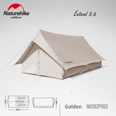 네이처 하이 크 대형면 처마 텐트 3-4 사람 방수 Windproof Stuffy 2 텐트 폴 통기성 메쉬 Windows 팀 빌딩, CN, 골든