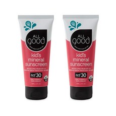 All Good 베이비앤키즈 페이스&바디 자외선차단로션 광범위 스펙트럼SPF30 무향 89ml 2개 1세트