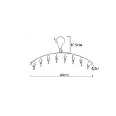6/8/10/16 클립 스테인레스 스틸 옷 건조 옷걸이 방풍 의류 랙 양말 세탁 Airer 옷걸이 속옷 양말 홀더, 02 8 Clips