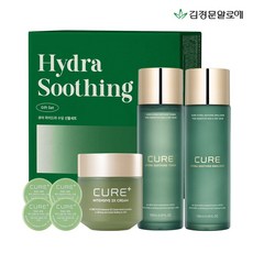 김정문알로에 큐어 하이드라 수딩 기초케어 선물세트 토너 2x크림 에멀전, 1세트