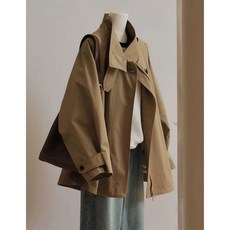 카멜 플레어 바바리 케이프코트 코트 숏트렌치 싱글 케이프, 상세 페이지 참고
