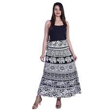 [ 892554 ] Rajwada-fashion 인디언 랩 어라운드 롱 스커트 100% 면 자이푸리 프린트 만다라 프리 사이즈 여성용 추수감사절 선물 색상 레드