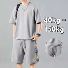 Sevenmoon여름 남성 캐주얼 트레이닝 오버사이즈 반팔 반바지 세트 M-8XL evenmoon여름 남성 캐주얼 트레이닝 오버사이즈 반팔 반바지 세트 M-8XL