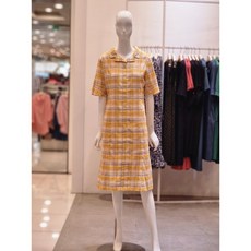 크로커다일레이디 체크 카라 반팔 원피스 CLAMOP112