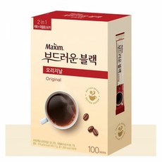 맥심 블랙커피믹스 오리지날 100개입 가정용 펜션비품고급믹스커피 믹스커피 부드러운커피 사무실커피 식당커피 업소용커피 업소용커피믹스 일회용커피 커피믹스, 본상품
