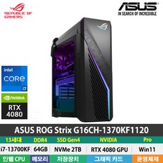 (당일발송) ASUS ROG Strix G16CH 1370KF1120 13세대 i7-13700KF/RTX4080/DDR4 64GB/NVMe 2TB/Win11Pro/게이밍 웹디 3D, 64GB - 13700kf