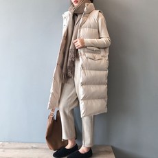 덕스조끼롱패딩 베스트 겨울 조끼 패딩