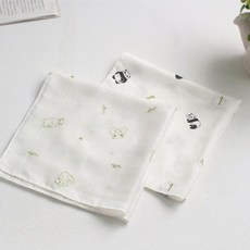 굿팡패브릭 100%리얼밤부손수건 팬더 2종 (5402357), 그린