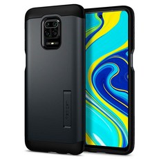 [Spigen] Redmi Note 9S 케이스 Note 9 Pro Max Note 9 Pro 대응 미군 MIL 규격 취득 내충격 3층 구조 스탠드 부착 스마트폰 스탠드 카메라 보호 방지 충격 흡수 슈피겐 터프 아머 ACS01281 (메탈 슬레이트)