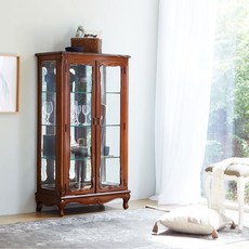 [더리체] [착불상품] 수입가구 미엘 엔틱 양문유리장식장, 상세 설명 참조