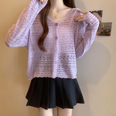 PETITBATH 여성 반팔 카디건 솔리드 케이프형
