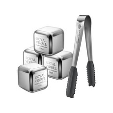 로얄버렐 스텐 아이스 큐브 6PCS 녹지 않는 얼음, 4개