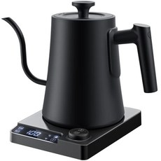 1.0L 1200W 전기 케틀 온도 조절 커피 케틀 가는 입 급속 비등 24시간 보온, 상세페이지 참조