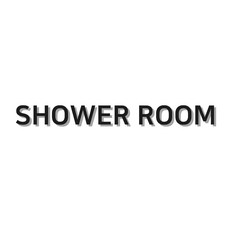 샤워룸 표지판 검정색, SHOWER ROOM, 1개