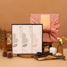 궁중비법 서가 자호원 국산 통뿌리 도라지정과 콩고물 도라지정과 세트 양가 첫인사 상견례 선물, 1세트, 산서함611 핑크 보자기