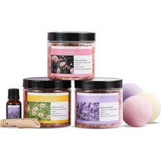 목욕 소금 스파 럭셔리 8pcs 목욕 소금 선물 세트 목욕 폭탄 라벤더에 담글 수 있는 엡섬 소금 장미 카모마일 향 스파 선물 여성 목욕 선물 세트 크리스마스 선물, 8PCS Himalayan Salts, 1개