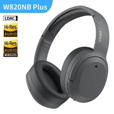 Edifier W820NB 플러스 무선 노이즈 캔슬링 헤드폰 고해상도 무선 LDAC 코덱 49 시간 재생 블루투스 헤드셋, 3) Gray