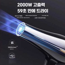 별빛미 무소음드라이기 헤어드라이기 전문가용, 기숙사용 2분 속건 무풍