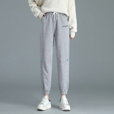 jiushi 하이웨이스트 핏 슬림 와이드 팬츠 인스 그레이 트레이닝 팬츠