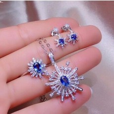 천연블루사파이어셋트