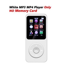mp4 플레이어 휴대 스테레오 음악 MP3 확장형 메모리 카드 C 타입 블루투스 5 4 호환 지지대 FM 라디오, White no card