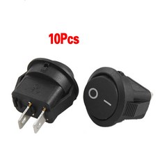 MYLB 10pcsx AC 3A/250V 6A/125V ON OFF I/O SPST 2 핀 스냅인 라운드 보트 로커 스위치|snap switch|snap insnap snap, 단일, 1개, 단일