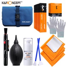 K & F Concept SLR 카메라용 카메라 청소 슈트 키트 풀 프레임 DSLR 카메라 렌즈 파란색 방수 가방 포함 23 in 1, 1개