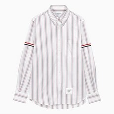 [톰브라운] (당일) 23FW RWB 화이트 스트라이프 코튼 긴팔 셔츠 MWL301A F