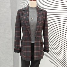 에이비에프지 악세사리 포인트 체크 자켓