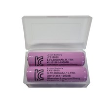 도미노스토리 18650 배터리 3000mah 2개세트 3.7V 11.1WH 충전지 2구케이스포함, 2개입, 1개