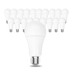 장수램프 LED 전구 12W [20개입] 벌브 램프 세트, 주광색(하얀빛)
