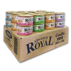 로얄 어드밴스 캔 콤보 (1box/24개입) 고양이 캔 간식 통조림, 혼합 6종, 48개