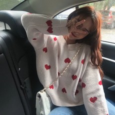 디에프 러블리 하트하트 니트 여자 여성 봄가을니트