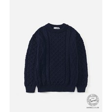 [케리 울른 밀즈] ARAN CREW NECK SWEATER FRENCH NAVY