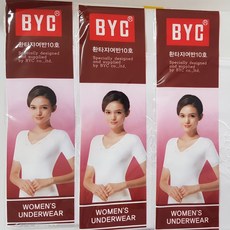 BYC BYC환타쟈 여반 여성반팔런닝 여자반팔메리야스 3매 BYT5819 백색