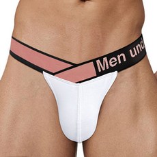 남성 삼각팬티 모달 통기성 빅 V 스판 벨트 하이 트임 팬티 Men's Underpants