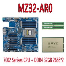 MZ32-AR0 REV.1.0 마더보드 + DDR4 32G 2666Mhz AMD EPYC 7502P CPU, 20 64GB 2666x1pcs