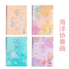 파일 A4드라이버클립 애니매이션 풀로드형식 폴더 자료클립 보고 집게학생 시험지클립 어음 클립, T03-바다 협주곡 씨리즈(1팩 8개)