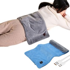 Garrl USB 온열 패드 발열담요 온찜질 온열매트 담요 3단계 온도 조절 물세탁 가능, 블루