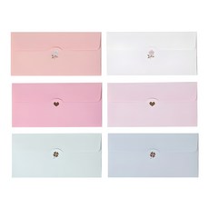 TOCTOC 素色信封袋組 6種入, 混色, 1套