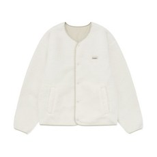 [백화점판] 커버낫 따뜻한 리버시블 컴피보아 카라리스 자켓 화이트 점퍼 다운 패딩